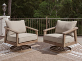 Harmony Headlands Natural/Gray Swivel Lounge w/ Cushion - Ornate Home