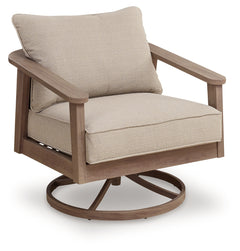Harmony Headlands Natural/Gray Swivel Lounge w/ Cushion - Ornate Home