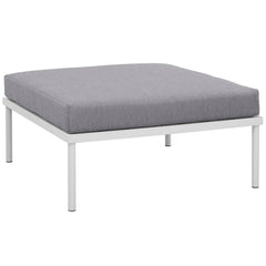 Harmony White/Gray 3 Piece Outdoor Patio Aluminum Sectional Sofa Set - Ornate Home