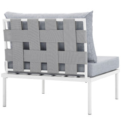 Harmony White/Gray Armless Outdoor Patio Aluminum Chair - Ornate Home