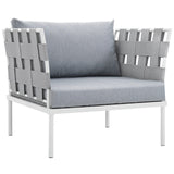 Harmony White/Gray Outdoor Patio Aluminum Armchair - Ornate Home