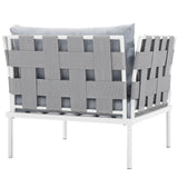 Harmony White/Gray Outdoor Patio Aluminum Armchair - Ornate Home