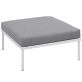 Harmony White/Gray Outdoor Patio Aluminum Ottoman - Ornate Home
