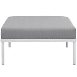 Harmony White/Gray Outdoor Patio Aluminum Ottoman - Ornate Home