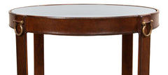 Harness Brown Leather Table - Ornate Home