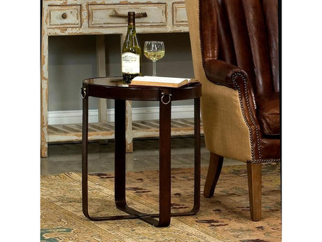 Harness Brown Leather Table - Ornate Home