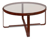 Harness Brown Round Coffee Table - Ornate Home