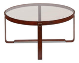 Harness Brown Round Coffee Table - Ornate Home
