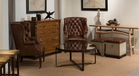 Harness Brown Round Coffee Table - Ornate Home