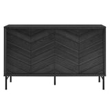 Harper Black Chevron Sideboard - Ornate Home