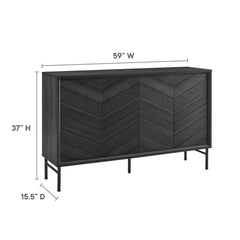 Harper Black Chevron Sideboard - Ornate Home