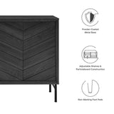 Harper Black Chevron Sideboard - Ornate Home