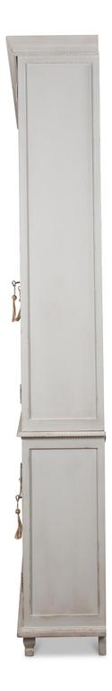 Harper Grey Glass Front Bookcase - Ornate Home