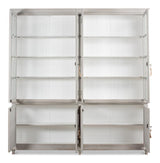 Harper Grey Glass Front Bookcase - Ornate Home