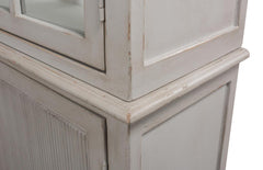 Harper Grey Glass Front Bookcase - Ornate Home