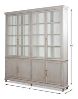 Harper Grey Glass Front Bookcase - Ornate Home