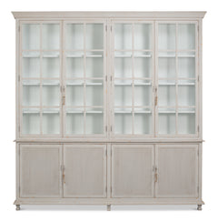 Harper Soft Grey Glass Front Bookcase - Ornate Home