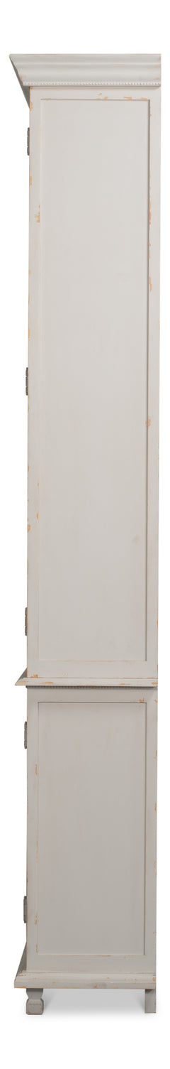 Harper Soft Grey Glass Front Bookcase - Ornate Home