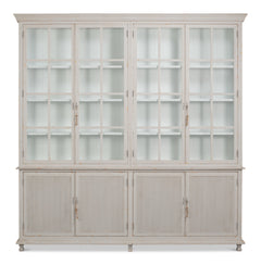 Harper Soft Grey Glass Front Bookcase - Ornate Home