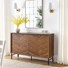 Harper Walnut Chevron Sideboard - Ornate Home