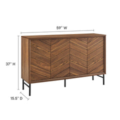 Harper Walnut Chevron Sideboard - Ornate Home