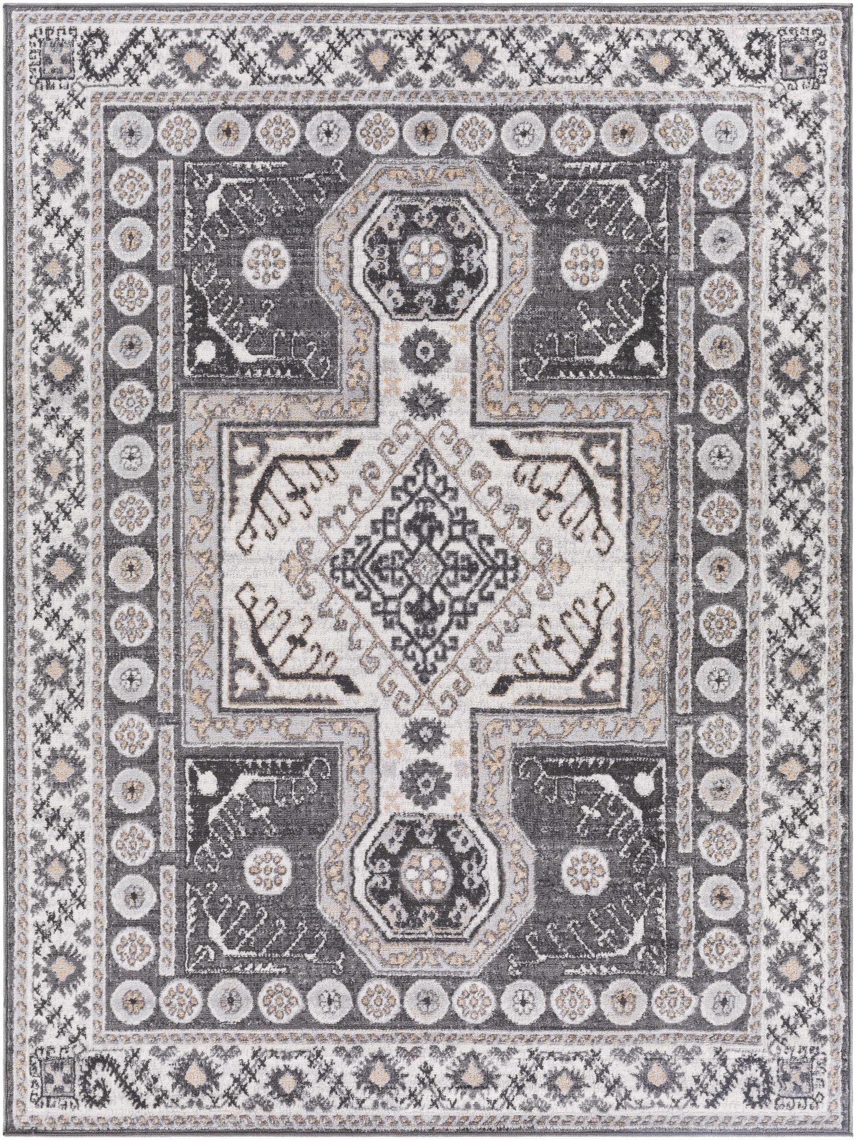 Harrah Gray Cross Rug - Clearance - Ornate Home