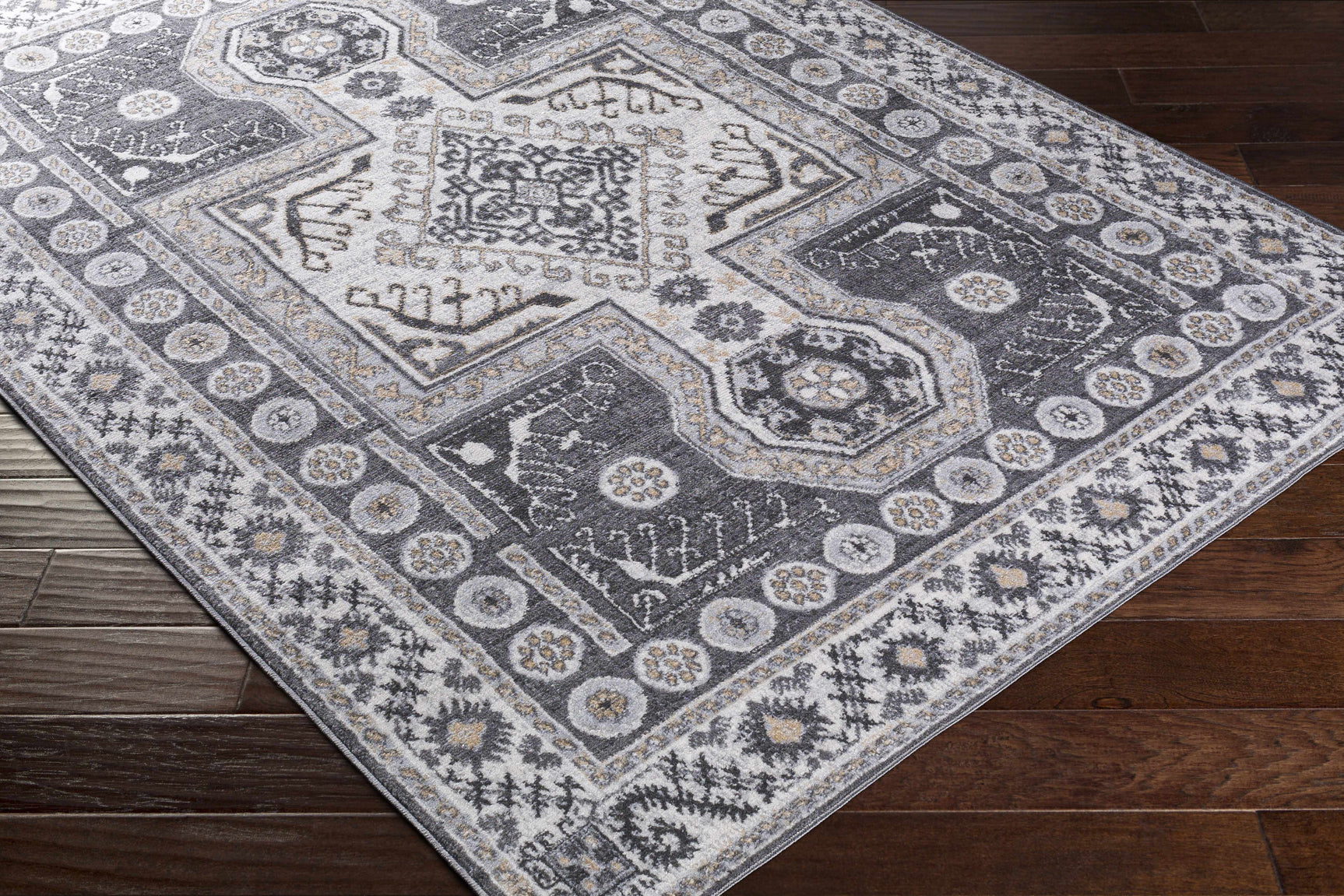 Harrah Gray Cross Rug - Clearance - Ornate Home