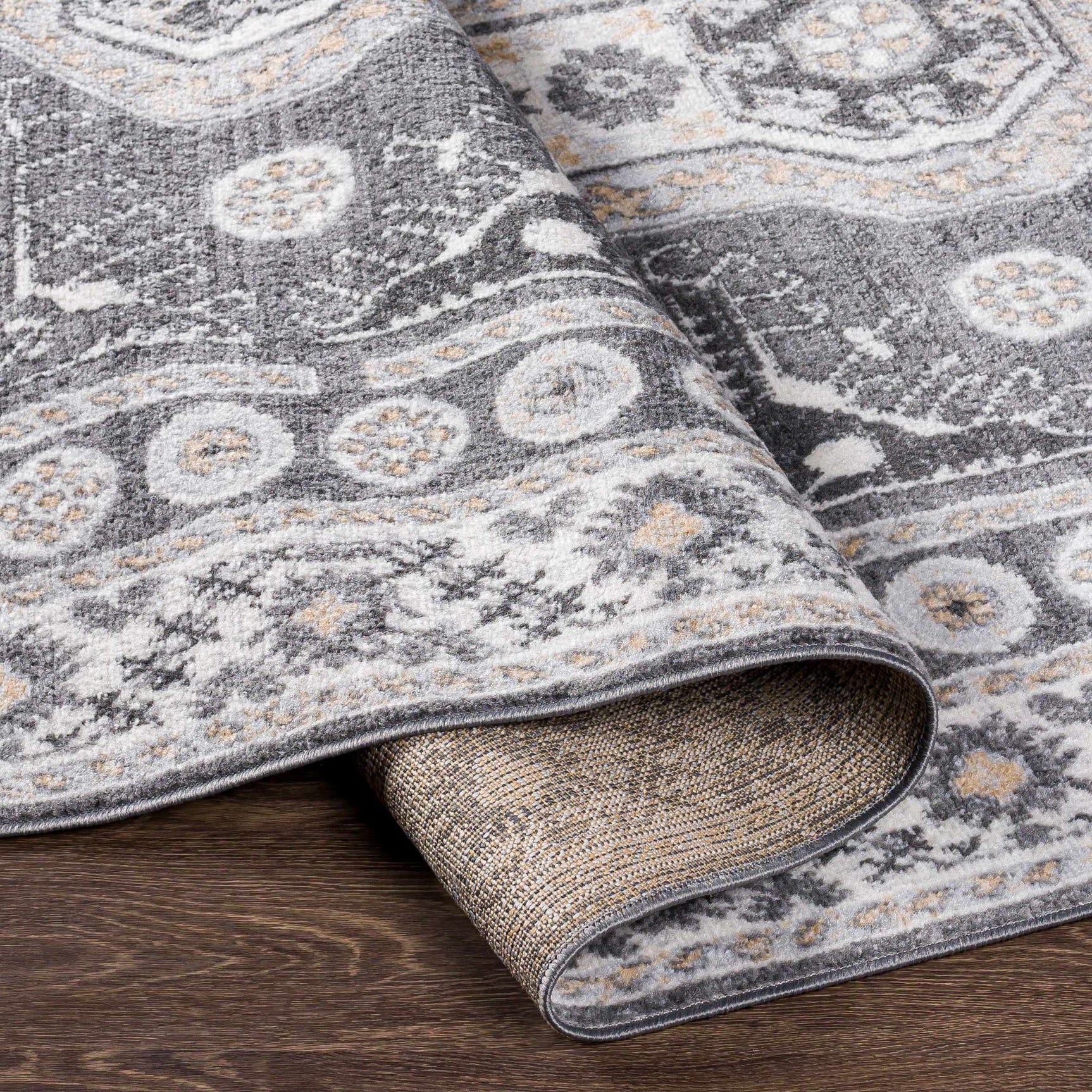 Harrah Gray Cross Rug - Clearance - Ornate Home