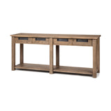 Harrelson Brown Wood 4 Drawer Console Table - Ornate Home