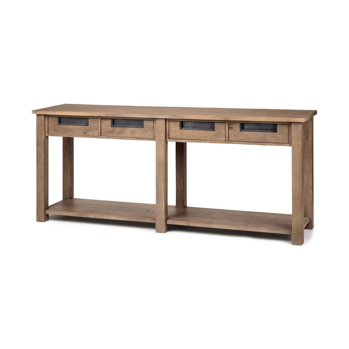 Harrelson Brown Wood 4 Drawer Console Table - Ornate Home