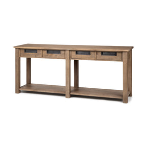 Harrelson Brown Wood 4 Drawer Console Table - Ornate Home