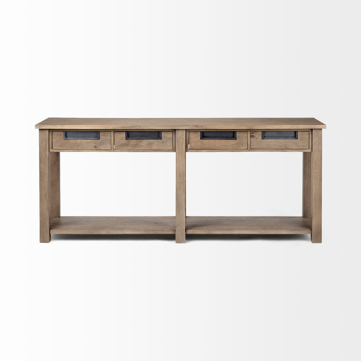 Harrelson Brown Wood 4 Drawer Console Table - Ornate Home