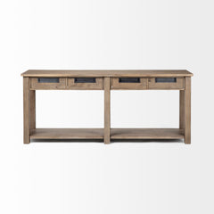 Harrelson Brown Wood 4 Drawer Console Table - Ornate Home