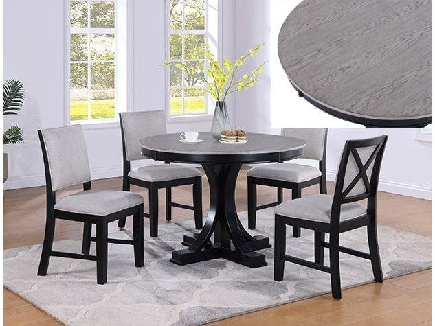 Harriet Light Gray Round Dining Table - Ornate Home