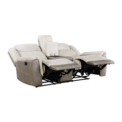 Harriette Beige Double Reclining Loveseat - Ornate Home