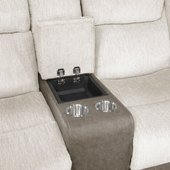 Harriette Beige Double Reclining Loveseat - Ornate Home