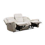 Harriette Beige Double Reclining Sofa - Ornate Home