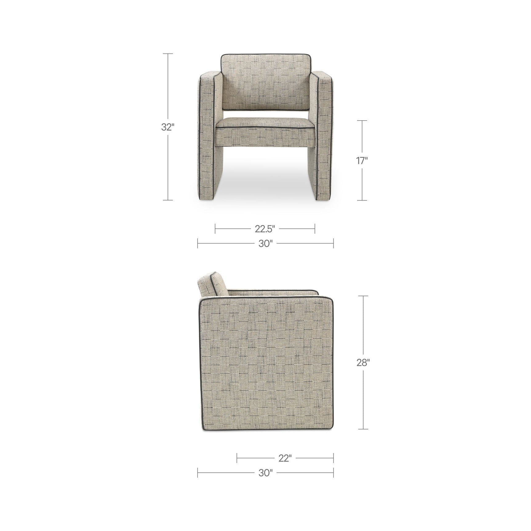 Harris Black/Beige Weave Accent Chair - Ornate Home