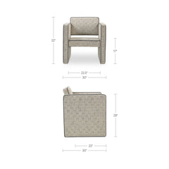 Harris Black/Beige Weave Accent Chair - Ornate Home