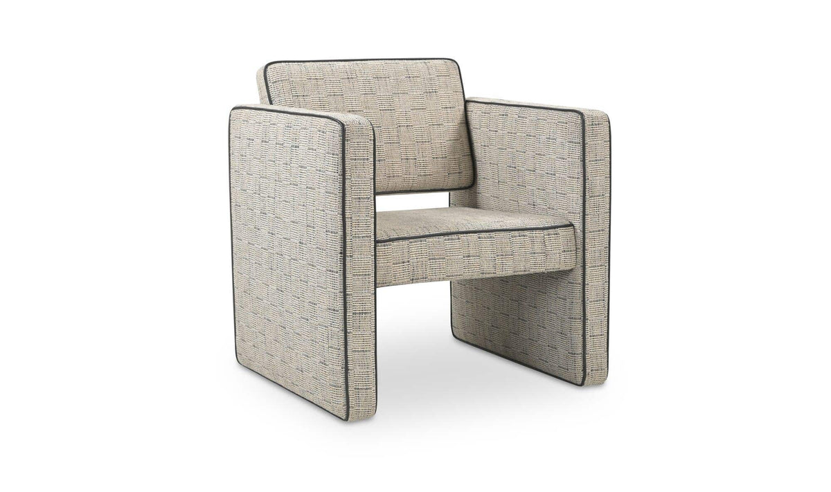 Harris Black/Beige Weave Accent Chair - Ornate Home