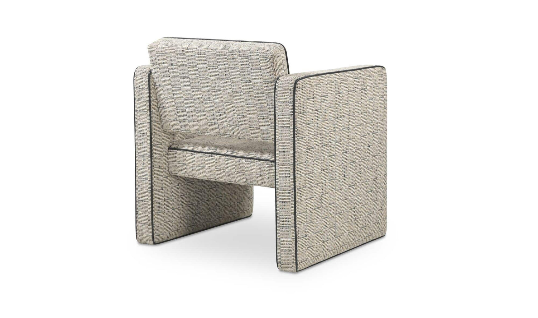 Harris Black/Beige Weave Accent Chair - Ornate Home