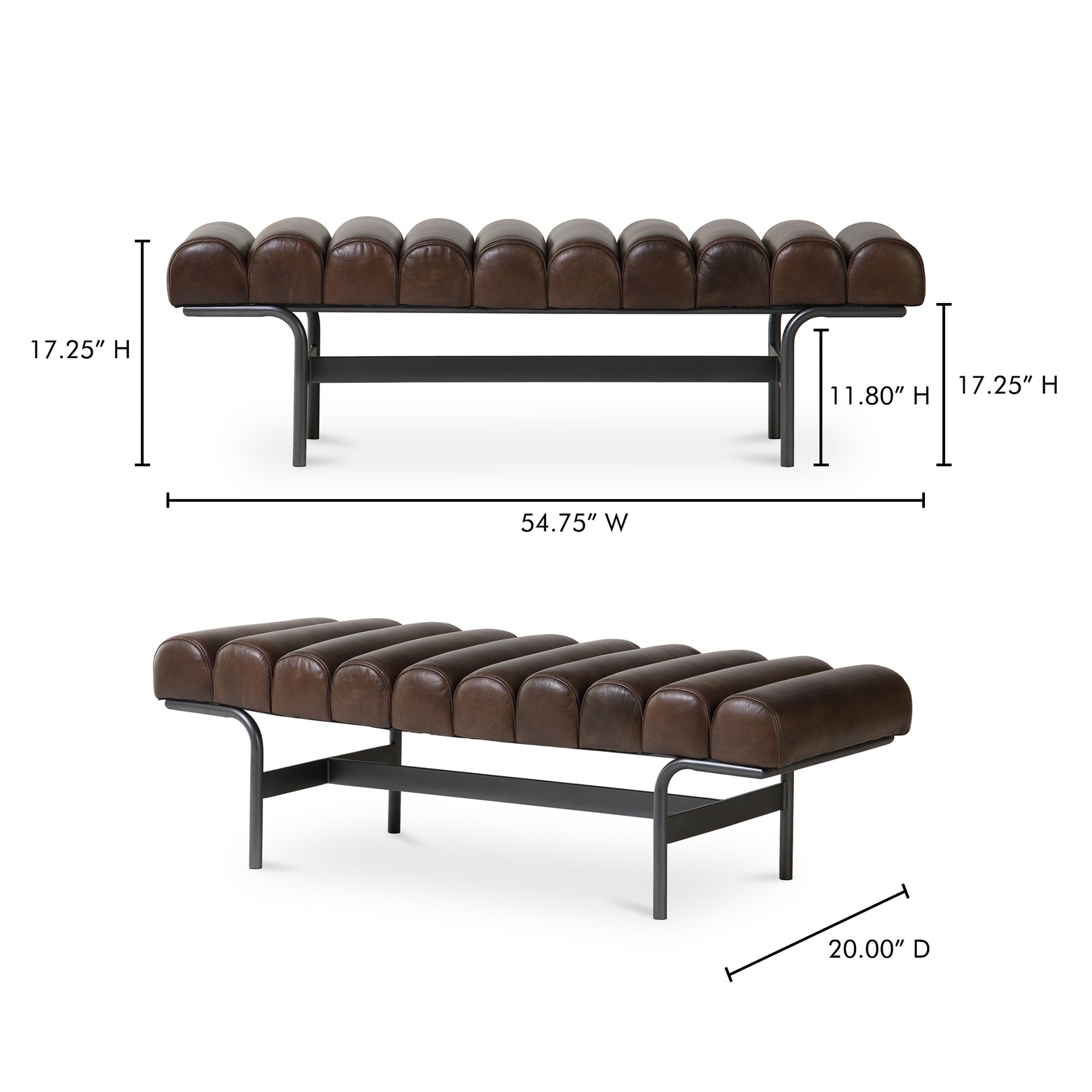 Harrison Dark Brown Bench - Ornate Home