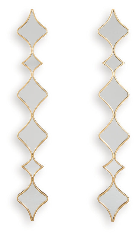 Harriswood Gold Finish Accent Mirror Set (Set of 2) - Ornate Home