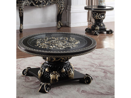 Harrow Black Enamel 3pc Coffee Table Set  / HD-328B - Ornate Home