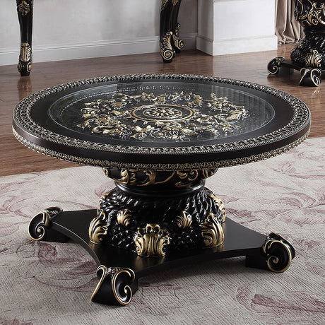 Harrow Black Enamel 3pc Coffee Table Set  / HD-328B - Ornate Home