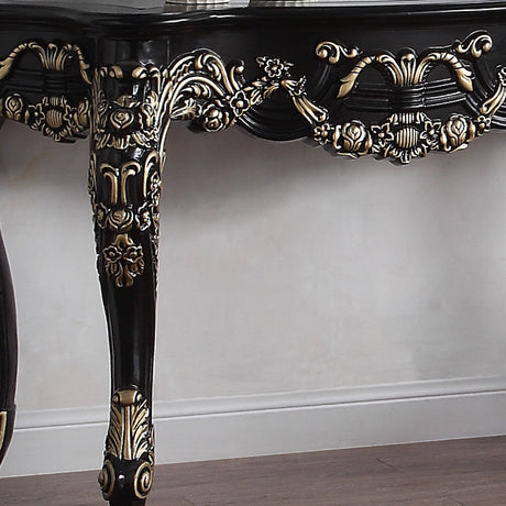 Harrow Black Enamel Console Table  / HD-328B - Ornate Home