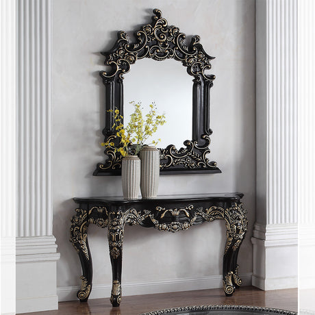 Harrow Black Enamel Console Table  / HD-328B - Ornate Home