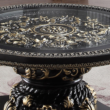 Harrow Black Enamel End Table  / HD-328B - Ornate Home
