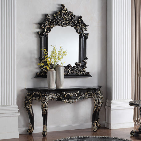Harrow Black Enamel Mirror  / HD-328B - Ornate Home