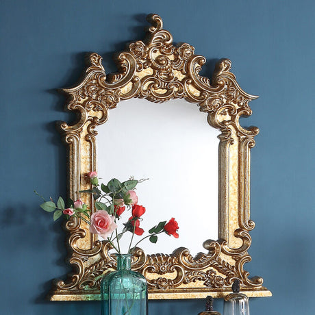 Harrow Metallic Gold/Rust Marbeling Mirror / HD-M328G - Ornate Home